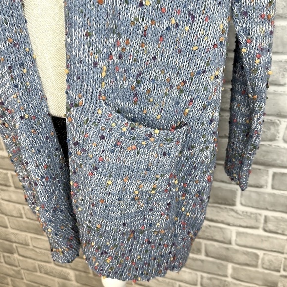 Blakeley women’s multicolored confetti open front knit sweater. Two pockets. EUC - Picture 3 of 12